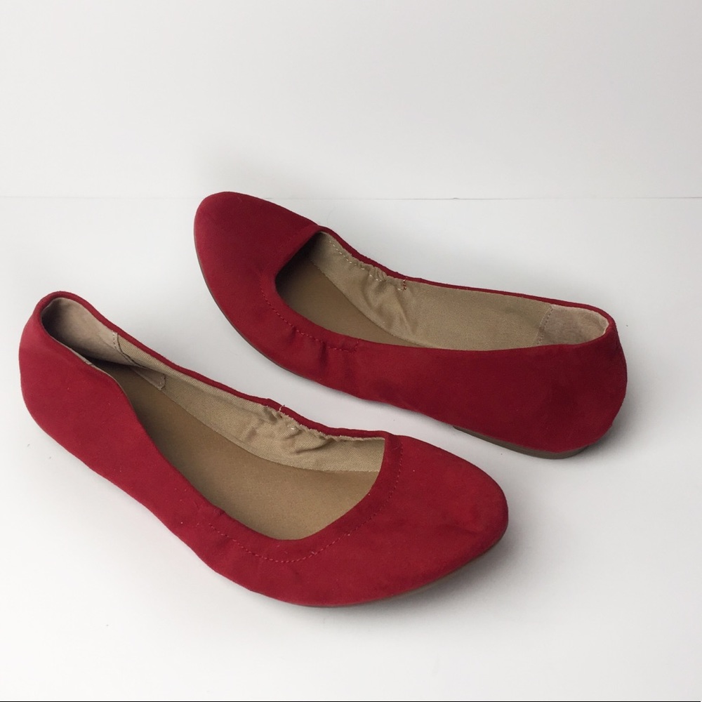 Tahari Violet Suede Texture Ballet Flats